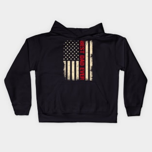 Best Dad Ever with US American Flag Father's Day Kids Hoodie